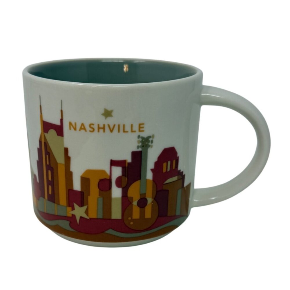 Starbucks Nashville You Are‎ Here Collection Ceramic Coffee Mug Cup 14oz YAH